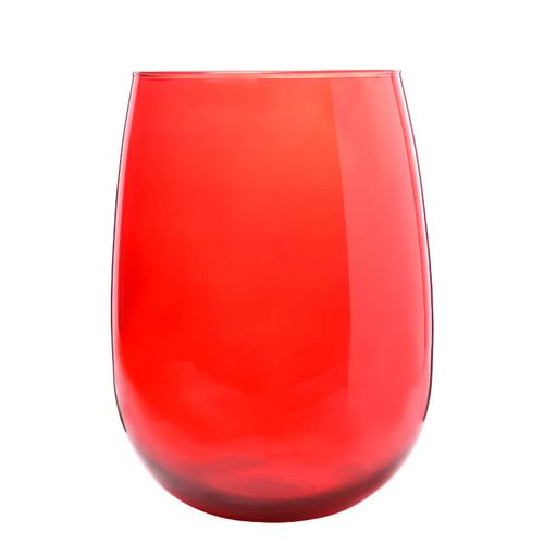 Vase Glas Blumenvase Glasvase -Belly- rund rot Ø 25 cm H 33 cm