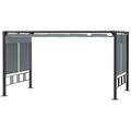 Pergola rétractable 3,9L x 2,9l x 2,2H m structure alu. acier époxy noir double toile polyester