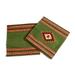 Novica Handmade Traditional Diamonds In Green Zapotec Wool Cushion Covers (Pair)