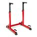 Costway Adjustable Dip Bar with 10 Height Levels-Red