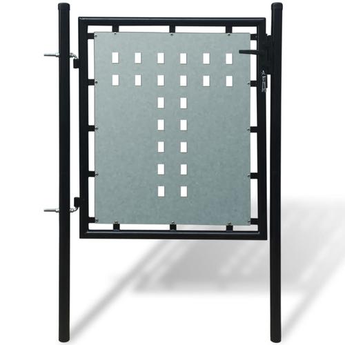 vidaXL Zauntor (Einzeltor) Schwarz 100×125 cm