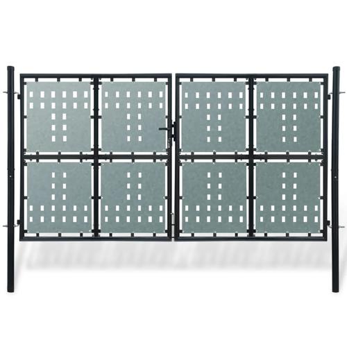 vidaXL Zauntor (Einzeltor) Schwarz 300×225 cm