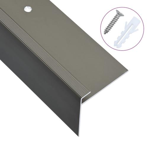 vidaXL Treppenkanten in F-Form 15 Stk. Aluminium 134 cm Braun