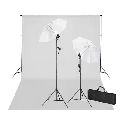 "vidaXL Fotostudio-Set mit Weißem Hintergrund 600×300 cm & Leuchten"