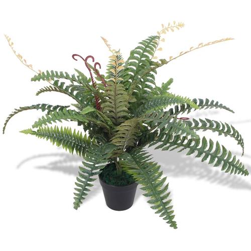 vidaXL Künstliche Farnpflanze mit Topf 60 cm Grün