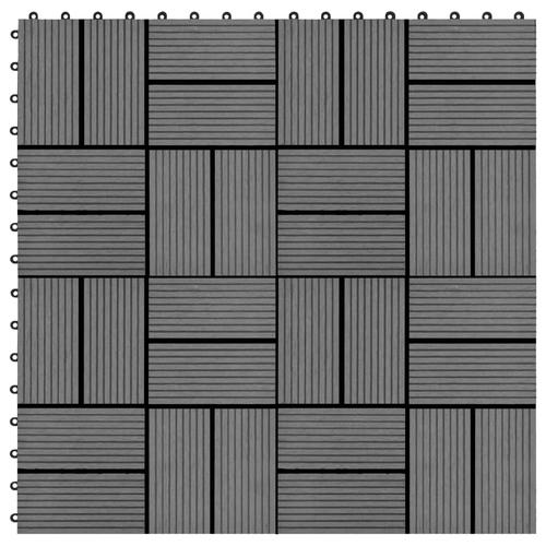 vidaXL 22 Stk. Terrassenfliesen 30 x 30 cm 2 qm WPC Grau