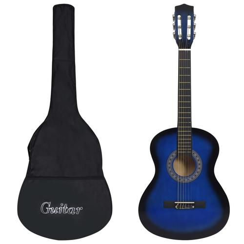 „vidaXL Klassikgitarre für Anfänger mit Tasche Blau 3/4 36″““