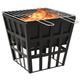 vidaXL 2-in-1 Feuerstelle und Grill 34x34x48 cm Stahl