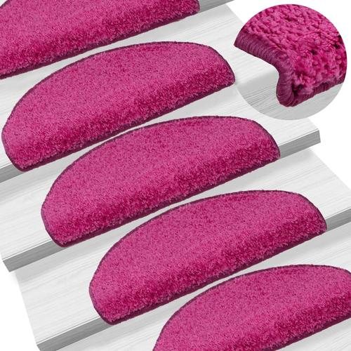 vidaXL Treppenmatten 15 Stk. Rosa 65x21x4 cm