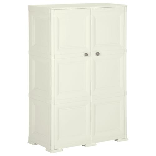 vidaXL Kunststoffschrank 79x43x125 cm Holzdesign Vanilleeis