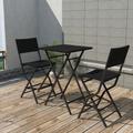 vidaXL 3-tlg. Bistro-Set Klappbar Stahl Poly Rattan Schwarz