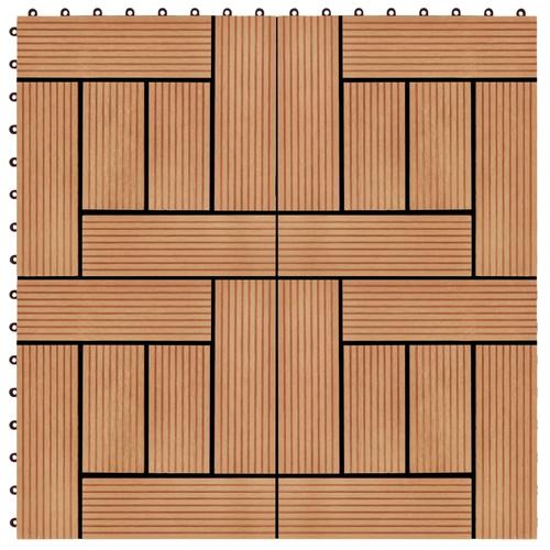 vidaXL Terrassenfliesen 11 Stück WPC 30 x 30 cm 1 qm Teakholzfarbe