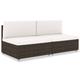 vidaXL Modulares 2-Sitzer-Sofa Poly Rattan Braun