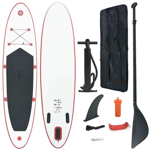 vidaXL Stand Up Paddle Surfboard SUP Aufblasbar Rot und Weiß