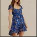 Free People Dresses | Free People Pattern Play Mini Blue Floral Dress Cool Combo | Color: Blue | Size: M