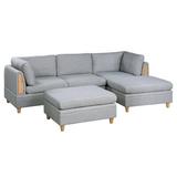 Gray Sectional - Latitude Run® 102" Wide Reversible Modular Corner Sectional w/ Ottoman Linen | 35 H x 102 W x 66 D in | Wayfair