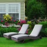 Patio Novagarden 86" Long Reclining Chaise Lounge Set w/ Cushions Set Of 2 Wicker/Rattan | 39.5 H x 24 W x 86 D in | Wayfair SF1706C