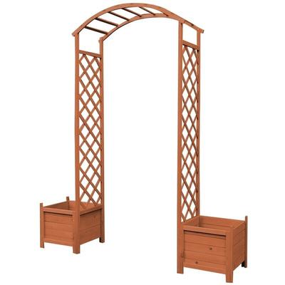 Mucola - Rosenbogen Braun Rankhilfe Blumenkübel Torbogen Spalier Rankgitter Holz Pergola Image