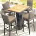 Latitude Run® Marfik 5 Piece Bar Set Wood/Teak in Brown/White | 42.75 H x 31.5 W x 31.5 D in | Outdoor Furniture | Wayfair