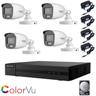 Kit telecamere visione notturna colori 2 mpx 4 ahd 500 gb Hikvision