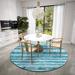 Blue 96 x 96 x 0.39 in Area Rug - Longshore Tides Modern Area Rug Bravado Abstract Striped Power Loomed Area Rug MODAABV34BL Microfiber | Wayfair