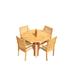 Rosecliff Heights Douberly Round 4 - Person Outdoor Dining Set Wood/Teak in Brown/White | 90 W x 48 D in | Wayfair D1B8AC1BA87D493D9D5489397BA9A419