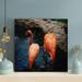 Bayou Breeze Pink Flamingos On Body Of Water During Daytime 6 - 1 Piece Square Graphic Art Print On Wrapped Canvas-502 Canvas in Blue/Orange | Wayfair