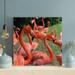 Bayou Breeze Pink Flamingos In Tilt Shift Lens 4 - 1 Piece Square Graphic Art Print On Wrapped Canvas-491 Canvas in Green/Orange | Wayfair