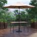 Steelside™ Norbury Steel Framed 30" x 48" Faux Teak Patio Table-Tan 9FT Patio Umbrella-Base Plastic in Black | 30 W x 48 D in | Wayfair