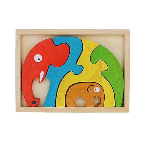 Holzpuzzle Elefanten Familie Holzspiel
