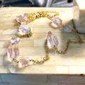 J. Crew Jewelry | Jcrew Really Pretty Palest Pink Faceted Crystals On Gold Tone Chain Long | Color: Gold/Pink | Size: Very Long