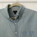 J. Crew Shirts | J Crew Mens Chambray Short Sleeve Button Down, Size L | Color: Blue | Size: L