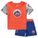 Newborn & Infant Orange/Royal New York Mets Pinch Hitter T-Shirt Shorts Set