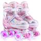 Hikole Rollschuhe Kinder Jungen Rollschuhe Kinder Mädchen Rollschuhe Mitwachsend Kinder Jugend Roll-Schuhe Kinder Quad Skate Mit Leuchtenden Rädern Für Anfänger, Rosa, L (35-38), 949