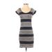 Eight Sixty Casual Dress - Shift: Blue Stripes Dresses - Women's Size Small