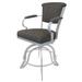 Tobias Designs Miami Counter 26" Metal Bar Stool - A Base - Portwood Ash - Black Upholstered/Metal in Black/Brown | 48 H x 22 W x 20 D in | Wayfair