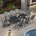 Latitude Run® Bansley Rectangular 8 - Person 77.17" Long Aluminum Outdoor Dining Set Metal in Gray | 76.8 W x 33.5 D in | Wayfair