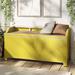 Lark Manor™ Angelah Tides Wicker Storage Bench All - Weather Wicker/Wicker/Rattan in Yellow | 20.88 H x 41 W x 16.13 D in | Outdoor Furniture | Wayfair