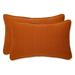 Pillow Perfect Burnt Orange Outdoor Cinnabar Corded Rectangular Throw Pillow (Set of 2)