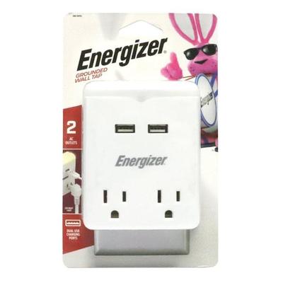 Energizer Products 05743 - 2-Outlet Dual USB Grounded Plug-In Outlet Adapter (ENG-TAP03)