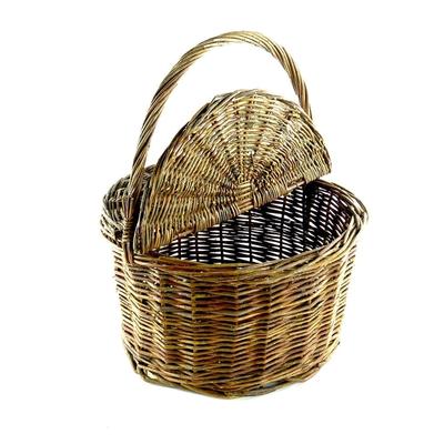 Handmade Willow Picnic Basket - 17" W x 15" H