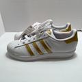 Adidas Shoes | Adidas Superstar Kids Girls/Boys Sneakers Shoes Casual Gold, White 5.5 No Box | Color: Gold/Silver | Size: 5.5bb