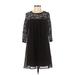 As U Wish Casual Dress - A-Line: Black Print Dresses - Women's Size Small