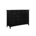 Red Barrel Studio® 8 Drawer 60" W Solid Wood Double Dresser Wood in Black, Size 42.0 H x 60.0 W x 19.0 D in | Wayfair