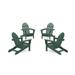 POLYWOOD® 4-Piece Classic Adirondack Conversation Set Plastic/Resin in Green | 31.5 H x 28.5 W x 33.25 D in | Wayfair PWS780-1-GR