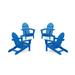 POLYWOOD® 4-Piece Classic Adirondack Conversation Set Plastic/Resin in Blue | 31.5 H x 28.5 W x 33.25 D in | Wayfair PWS780-1-PB