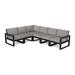 POLYWOOD® EDGE 6-Piece Modular Deep Seating Set Plastic/Olefin Fabric Included in Gray/Black | 32 H x 110.5 W x 85 D in | Outdoor Furniture | Wayfair