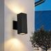 Wade Logan® Aashman Matte Black 2 - Bulb Outdoor Armed Sconce Aluminum/Metal in Black/Gray | 10.25 H x 4.5 W x 6.5 D in | Wayfair