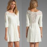 Free People Dresses | Free People Ivory Lace Skater Dress | Color: Cream/White | Size: Xs