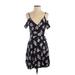 Angie Casual Dress - Mini: Blue Floral Dresses - Women's Size Small